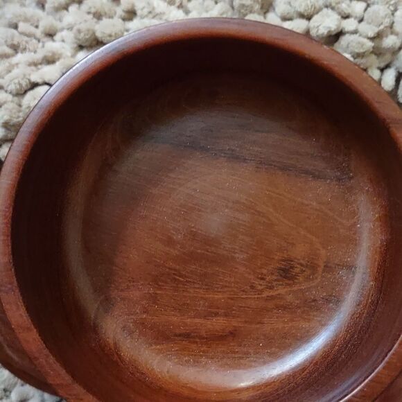 4 Small 4 1/2 inch Wooden Dipping Bowls 4 New‎ Dayton Hudson Wooden Napkin Rings - Picture 4 of 8